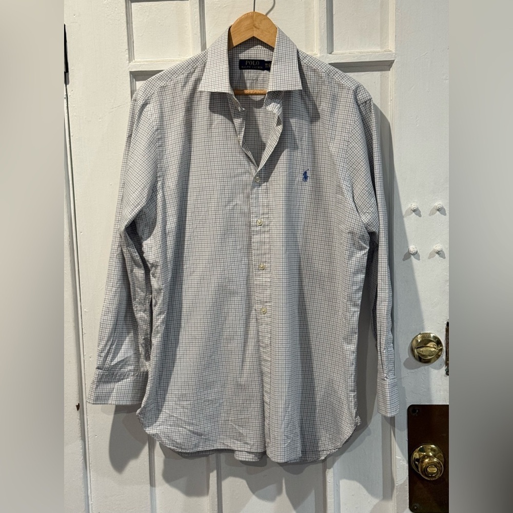 Ralph Lauren Gray Checkered Button Down Shirt